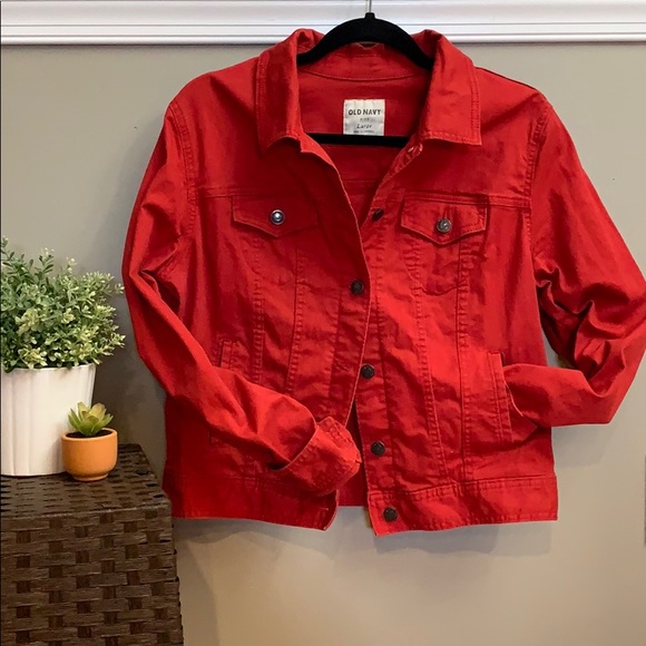 Old Navy Jackets & Blazers - ⚓️♦️Old Navy Red Denim Jacket♦️⚓️